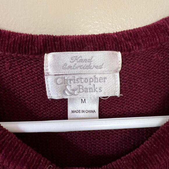 Christopher-banks Women's Burgundy and Red Jumper - Picture 2 of 6